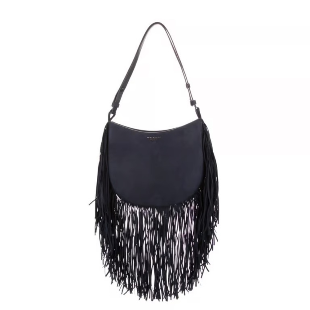 Chic Black Fringe Shoulder Bag